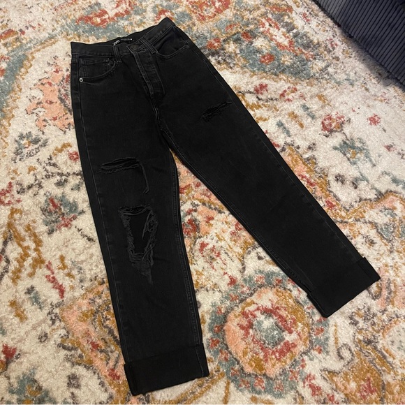 Zara Denim - Zara High Waisted Distressed Jeans